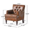 Tufted Diamond Stitch Club Chair with Nailhead Trim and Turned Birch Legs - 3 of 4