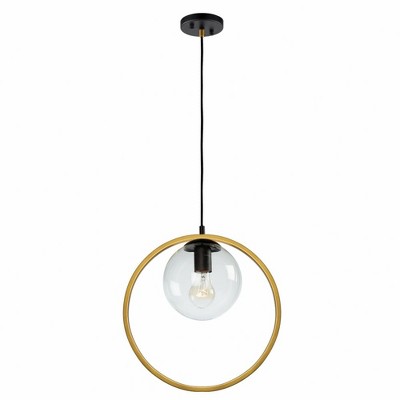 Artcraft Lighting Lugano 1 - Light Pendant in  Black/Vintage Brass