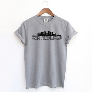 Simply Sage Market Women's San Francisco Buildings Short Sleeve Garment Dyed Tee - 1 of 2