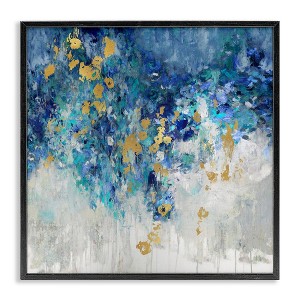 Stupell Industries Abstract Blue Gold Paint Design, 12" x 12" - 1 of 4