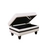 DOMETOUR White and Black Semi-PU Leather Storage Ottoman-Modern Two-Tone Upholstered Footrest Bench for Living Room, Bedroom, Office - 4 of 4