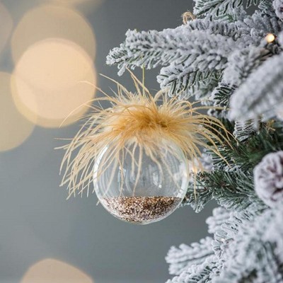 NAYSAYE Party Decoration and Accessories Glass Christmas Ball Ornaments Set of 6 for Christmas Tree Decorations, Multicolor, 3.9"*3.9"*0.09"
