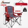 Oversized Folding Camping Chairs with Adjustable Arm Straps, Red, Set of 2 - 2 of 4