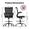 Ergonomic Tall Office Chair with Lumbar Support & Flip-Up Armrests, Standing Desk Chair with 300 lbs Capacity - 2 of 4