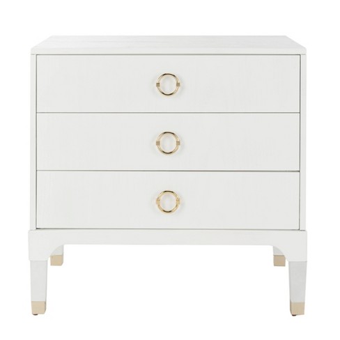 Lorna 3 Drawer Nightstand White Safavieh Target