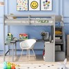 NicBex Full Size Bunk Bed with "L" Shape Desk Loft Bed Bed Frame with Storage Racks, Stairs and Guardrails, No Box Spring Required - 2 of 4