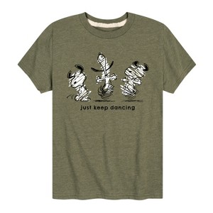 Boys' - Peanuts - Snoopy Just Keep Dancing Short Sleeve Graphic T-Shirt - 1 of 4