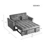 Velvet 3-in-1 Convertible Sleeper Sofa Bed, Pull-Out Loveseat Futon with Adjustable Backrest, Side Pockets and Solid Wood Frame for Living Room - 4 of 4