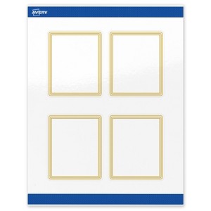 Avery 4" x 3-1/3" Labels, Gold Multi-Lined Border, 40 ct - 1 of 4
