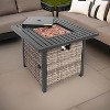 Sol Living 30” Outdoor Fire Pit Propane Firepit Table with Lid & Lava Rocks 50,000 BTUs - 4 of 4