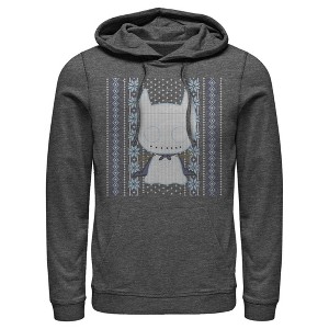 Men's Batman Ugly Christmas Chibi Snow Bat Pull Over Hoodie - 1 of 3