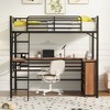 ALEXOUN Metal Loft Bed with Built-in Desk and Three Storage Shelves,Sturdy Bedframe with Full-Length Guardrails,for Kids' Bedroom,Dorm - 2 of 4