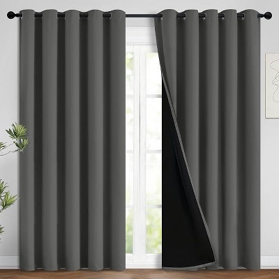 Yakamok Room Darkening Thermal Insulated Blackout Curtains for Bedroom (62Wx84L,Dark Grey 2 Panels)
