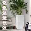 Gulches 80 Qt Large White Indoor Polypropylene Self-Watering Faux Rattan Planter with Tray Outdoor Use (24 in L x 24 in W x 30 in H) 1-Pack - 3 of 4