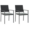 vidaXL 3 Piece Patio Dining Set - Poly Rattan and Steel Frame - Weather Resistant, Black Rattan Chairs and Black Glass Tabletop - 4 of 4