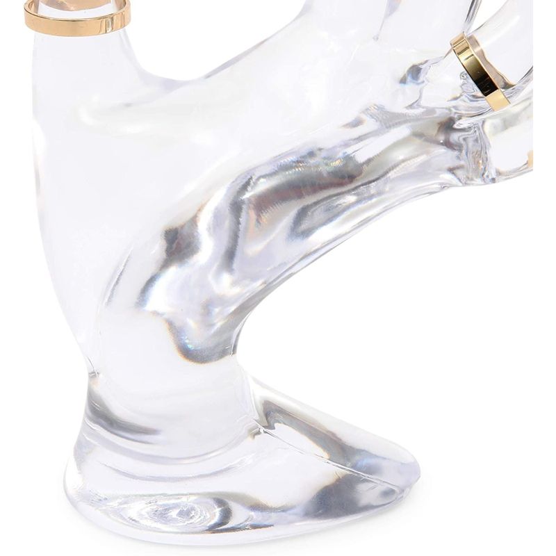 Clear Transparent Hand Shaped Ring Holder Stand Organizer for Jewelry Bracelet Bangle Display Showcase 6.3" Tall, 3 of 6