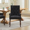 KWPZQEB Modern Dining Chairs, Chenille Upholstered Dining Room Chair with Armrest & Solid Wood Legs, Tufted Kitchen Chair for Dining Room - 4 of 4