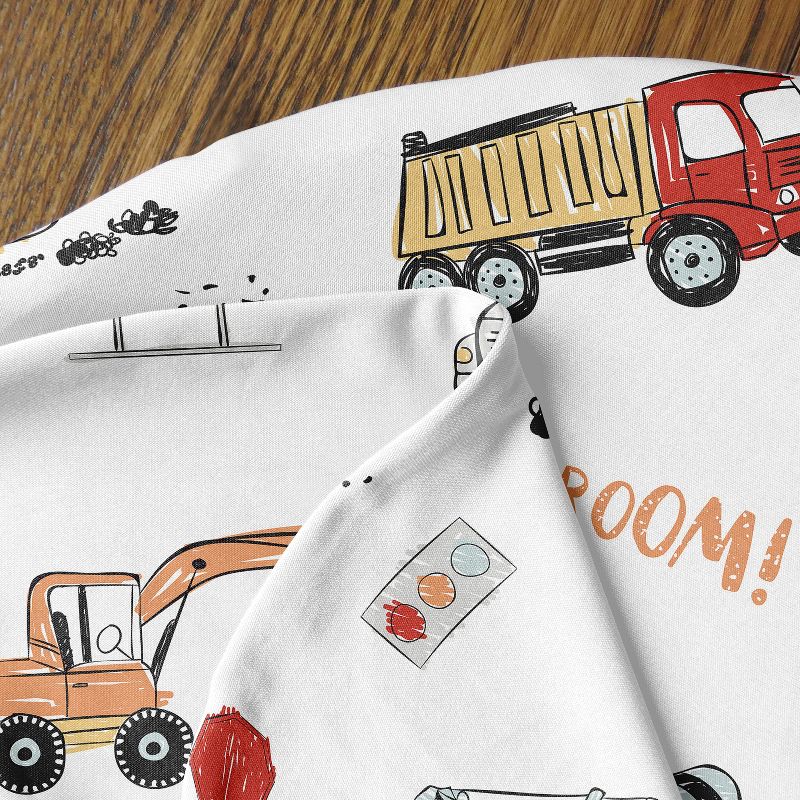 Sweet Jojo Designs Boy Baby Cocoon and Beanie Hat Swaddle Wrap Construction Truck Red Blue and Grey 2pc, 5 of 7