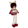 Northlight Sitting Plush Girl with Dangling Legs Christmas Figure - 16" - Cream and Red - 4 of 4