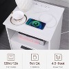 KTMBDW Farmhouse Nightstands with Charging Station, Bedside Tables, Side Tables with Drawers, Open Compartment, for Bedroom - 3 of 4
