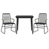 vidaXL 3 Piece Patio Dining Set Black PVC Rattan - 3 of 4