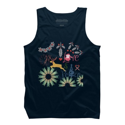 Men's Design By Humans Colorful Christmas Collage  By famenxt Tank Top