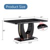 Kumasinova 63 Inch Rectangle Dining Table with Imitation Marble Tabletop and Metal Base for 6 to 8,Living Meeting Room,Black - 3 of 4
