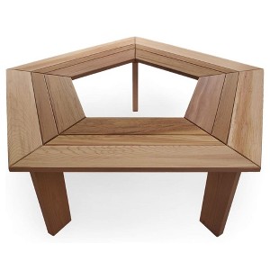 All Things Cedar 52 Inch Cedar Wooden Tree Bench, Heavy Duty 5 Sided Wrap Around Outdoor Seating for Patio, Backyard, or Garden, Natural - 1 of 4