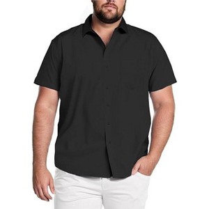COOFANDY Big & Tall Dress Shirts for Men Short Sleeve Button Down Casual Shirts - 1 of 4