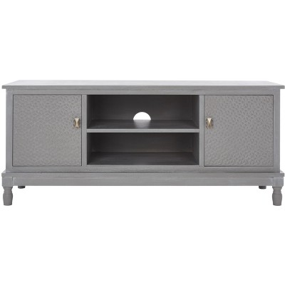 Halton 2 Door 1 Shelf Media Stand - White Wash Grey - Safavieh