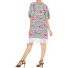 LA LEELA Women's Summer Beach Front Open Holiday Duster Beachwear Duster Cardigans for Women XL-XXL Pink, Floral - 4 of 4