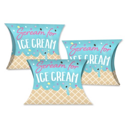 Big Dot of Happiness Scoop Up The Fun - Ice Cream - Favor Gift Boxes - Sprinkles Party Petite Pillow Boxes - Set of 20