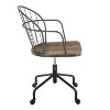 TiramisuBest Adjustable Black Metal & Dark Walnut Wood Farmhouse Office Chair, 360¡ã Swivel, Indoor Use - 2 of 4
