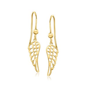 Ross-Simons Italian 10kt Yellow Gold Angel Wing Drop Earrings - 1 of 3