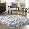 Nuloom Lucci Geometric 4x6 Machine Washable Indoor Area Rug for Living Room Bedroom Dining Room Kitchen, Blue/Ivory - 2 of 4