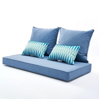 ARTPLAN Patio Deep Seating Loveseat Cushions All Weather Chair Outdoor Cushions Set of 5 for Patio Outdoor Furniture