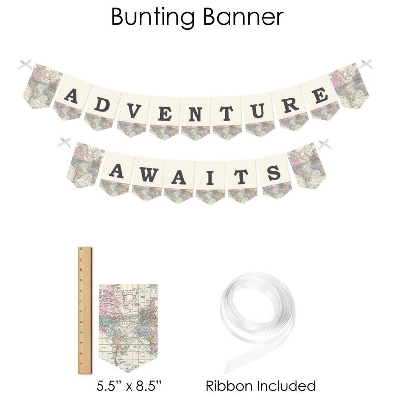 Big Dot of Happiness World Awaits - Travel Themed Graduation and Retirement Party Supplies - Banner Decoration Kit - Fundle Bundle, 3 of 9