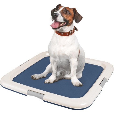 Iris Usa Fits 23 x23 Pad Holder Larger Square Puppy Dog Pad Hoder Secured Latches Non skid Rubber Feet Navy Target