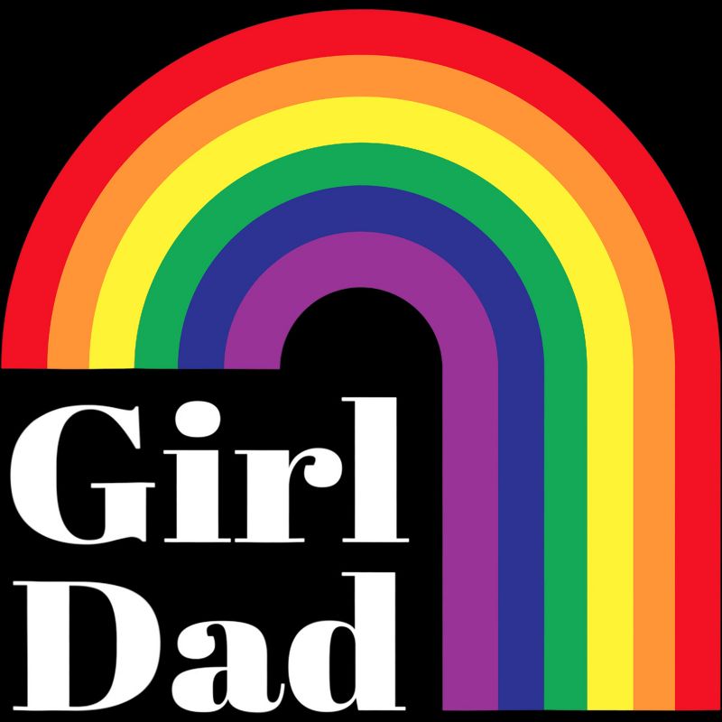 Adult Design By Humans Father's Day Girl Dad Pride Rainbow By KangThien T-Shirt, 2 of 3