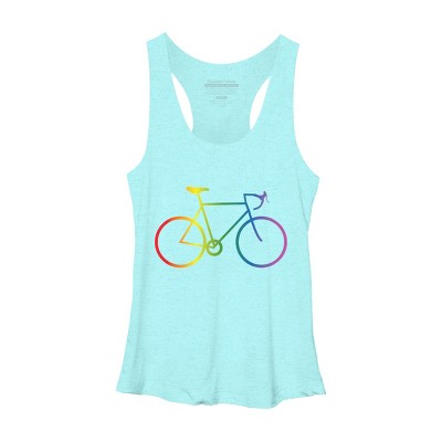 Adult Design By Humans Rainbow Bike Cyclist Pride By Bonganva Racerback Tank Top