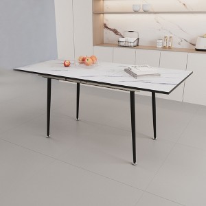 NicBex 62.4"/63"Modern Rectangle Extendable Dining Table for 4 Seaters,Kitchen Table with MDF Tabletop and Metal Legs for Kitchen - 1 of 4