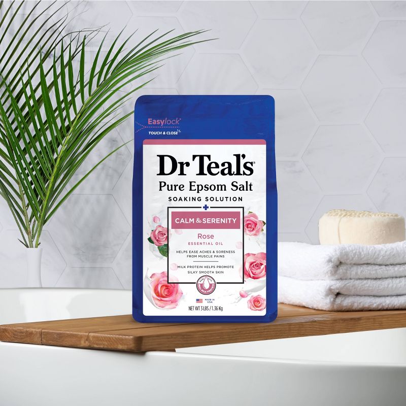 Dr Teal&#39;s Calm &#38; Serenity Rose Pure Epsom Bath Salt - 3lb, 5 of 12