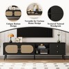 LOVSON 70“ Mid-Century Modern TV Stand for Entertainment Centers up to 80” with Wicker Doors, 2 Drawers, Open Shelf Media Console for Living Room - 4 of 4