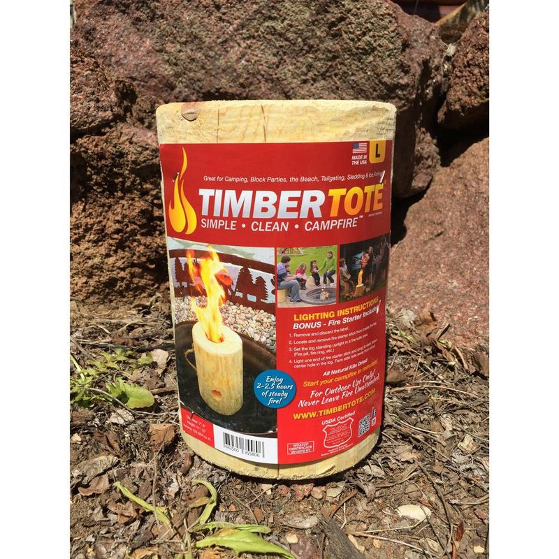 TimberTote Large 12 Inch x 8 Inch One Log Campfire Camping Cooking Camp Fire Wood Log, 3 of 7