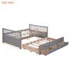 Daybed with Trundle and 3 Storage Drawers, Wood Captain’s Bed with Trundle Bed, Platform Bed - 3 of 4