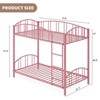 Bunk Bed Twin Over Twin with Ladder and Arched Guardrail, Heavy Duty Bunkbeds Frame with Sturdy Steel Slats Support - 2 of 4