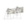 Harper 2-Light Vanity Bath Light - Dimmable Steel Fixture with Clear Glass Shades - 3 of 4