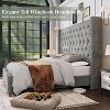 AMERLIFE Bed Frame with 61.4" Headboard,Velvet Tufted and Handmade Pleat Deep Button - 3 of 4