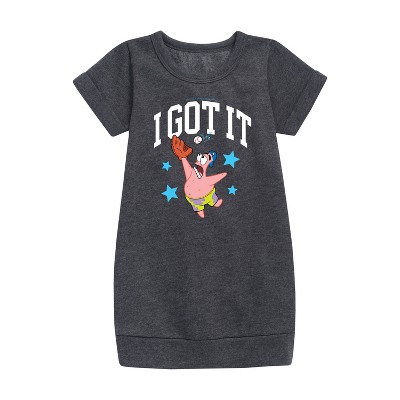 - SpongeBob SquarePants - I Got It Graphic Short Sleeve Fleece Dress