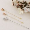Anna-Kaci Vintage 3Pcs Long Stick Hat Pins Crystal Flower Butterfly and Pearl Details for Classic Hat Lapel and Scarf Accessorizing - 3pcs Clear - 2 of 4